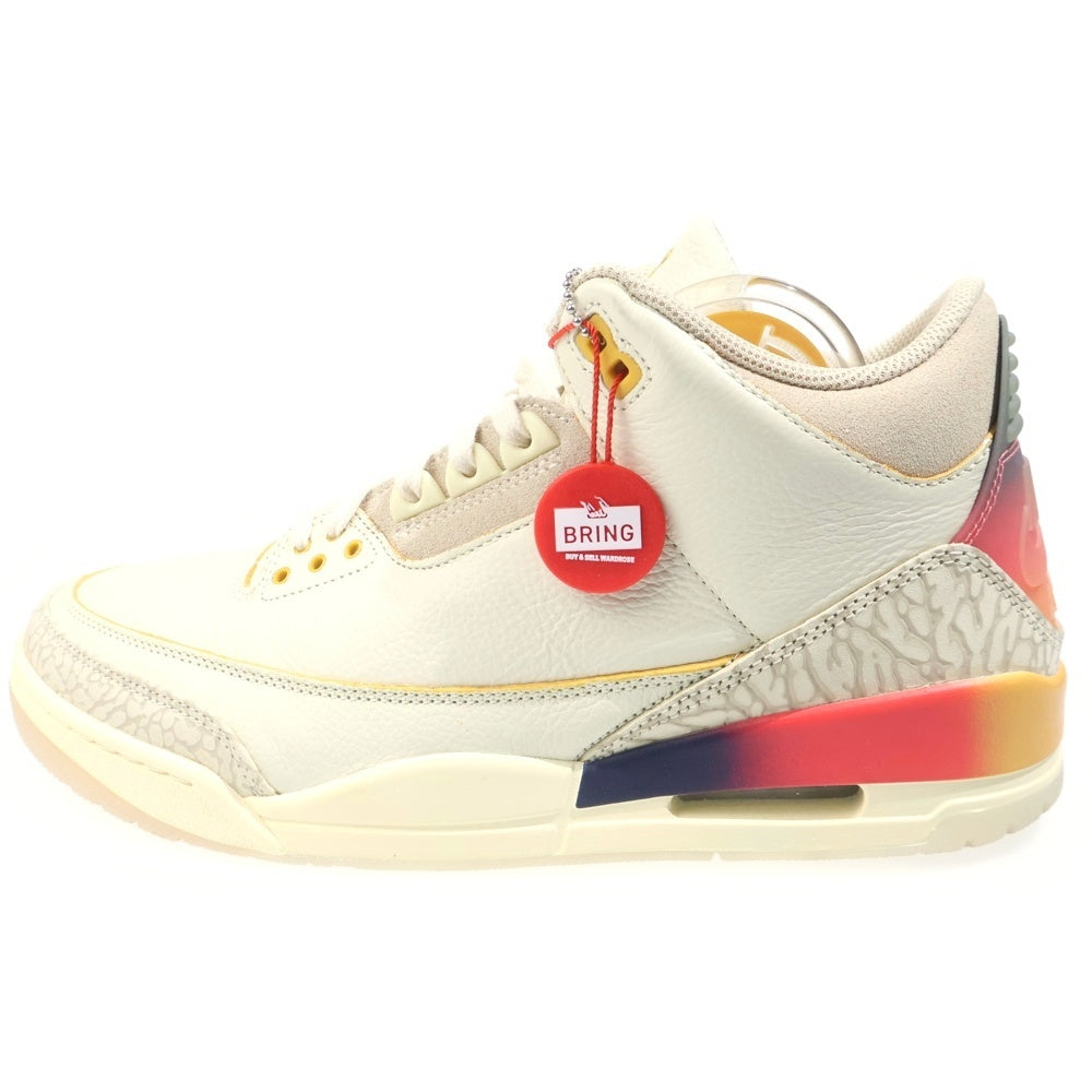 NIKE(ナイキ) ×J BALVIN AIR JORDAN 3 RETRO SP SUNSET J バルヴィン エア ジョーダン レトロ サンセット ハイカットスニーカー アイボリー US10.5/28.5cm FN0344-901