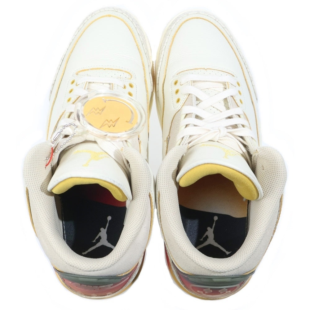 NIKE(ナイキ) ×J BALVIN AIR JORDAN 3 RETRO SP SUNSET J バルヴィン エア ジョーダン レトロ サンセット ハイカットスニーカー アイボリー US10.5/28.5cm FN0344-901