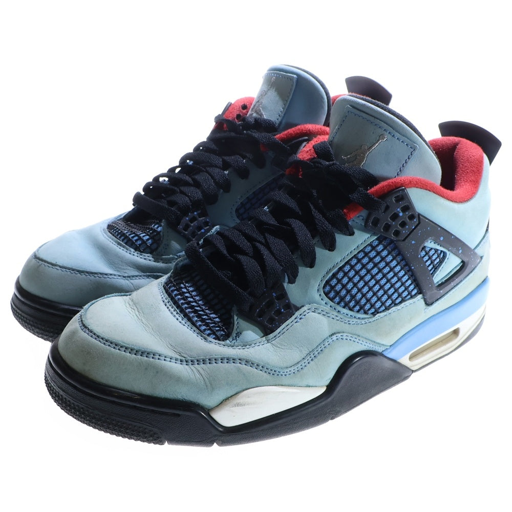 NIKE(ナイキ) ×TRAVIS SCOTT JORDAN 4 RETRO CACTUS JACK トラヴィススコット エアジョーダン4 レトロ カクタスジャック ハイカットスニーカー ブルー US10/28cm 308497-406