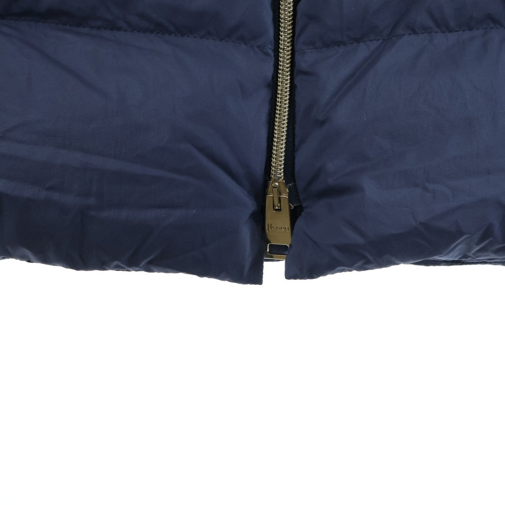 HERNO(ヘルノ) 異素材切り替え フーデッドウールダウンコート レディース ネイビー PI0848D