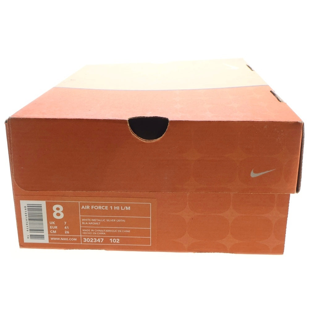 NIKE(ナイキ) 【観賞用 2002年製】 AIR FORCE 1 HIGH L/M 20TH エアフォース1 20周年 ハイカットスニーカー ホワイト US8/26cm 302347-102