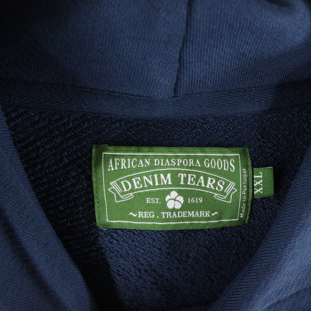 DENIM TEARS(デニムティアーズ) 23SS COTTON WREATH HOODIE コットン リース フーデット スウェットパーカー ネイビー