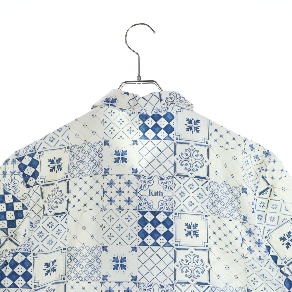 KITH(キス) 22SS AZULEJO TILES THOMPSON CAMP COLLAR SHIRT SANDRIFT 半袖シャツ KT-1109