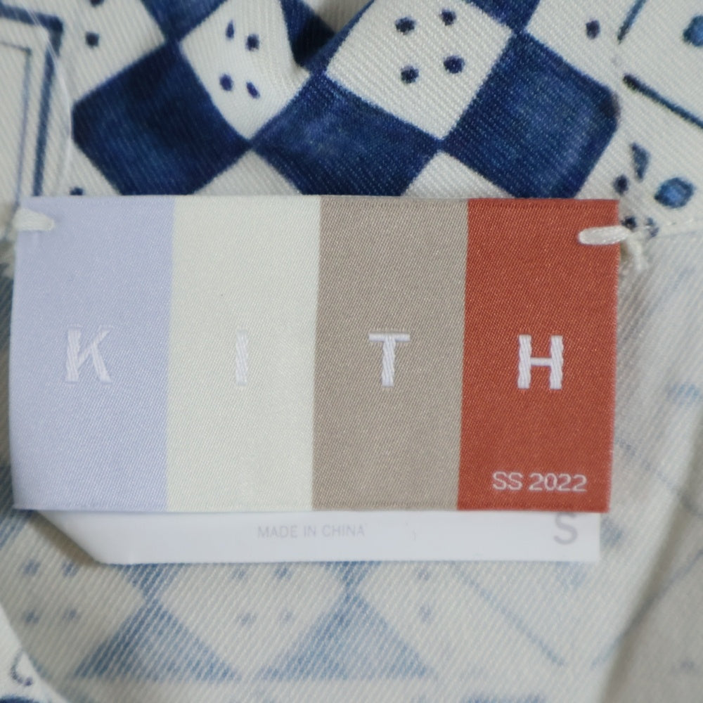 KITH(キス) 22SS AZULEJO TILES THOMPSON CAMP COLLAR SHIRT SANDRIFT 半袖シャツ KT-1109