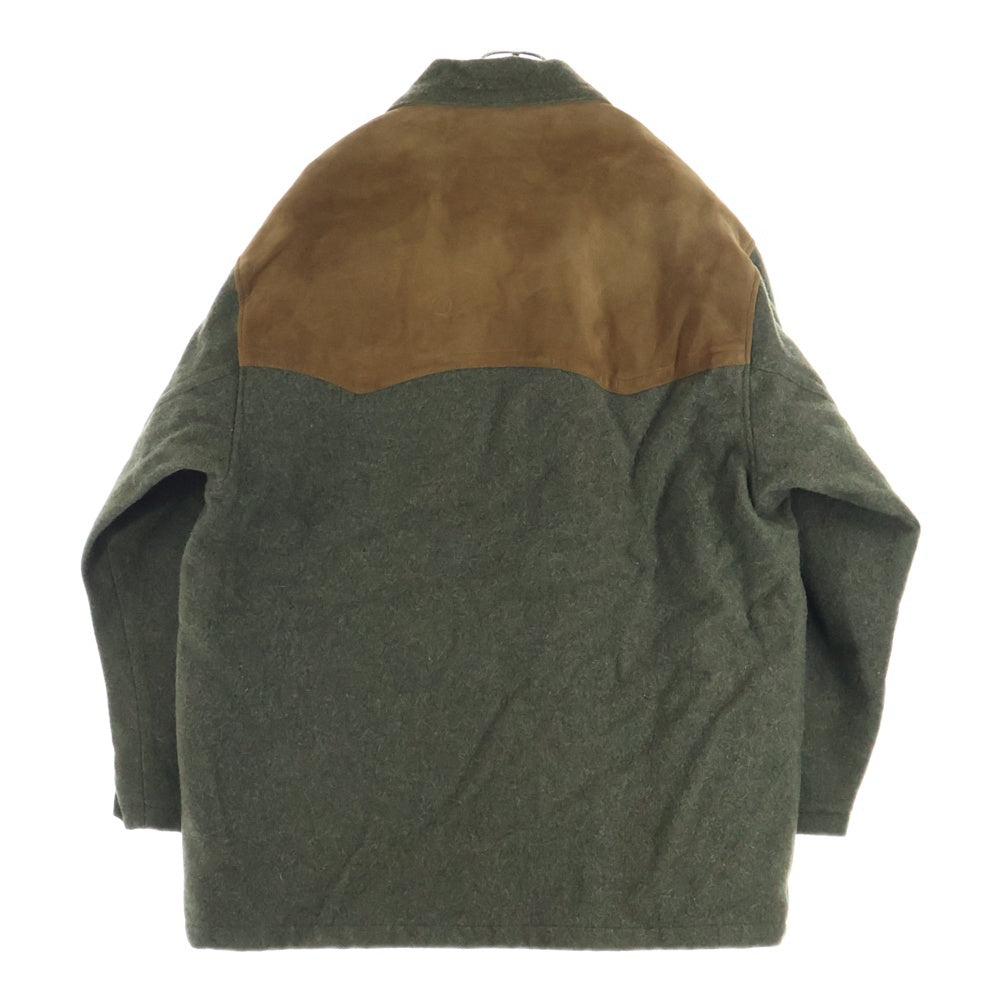 WOOLRICH(ウールリッチ) 90S レザー切替 ウールジャケット カーキ UWG-73