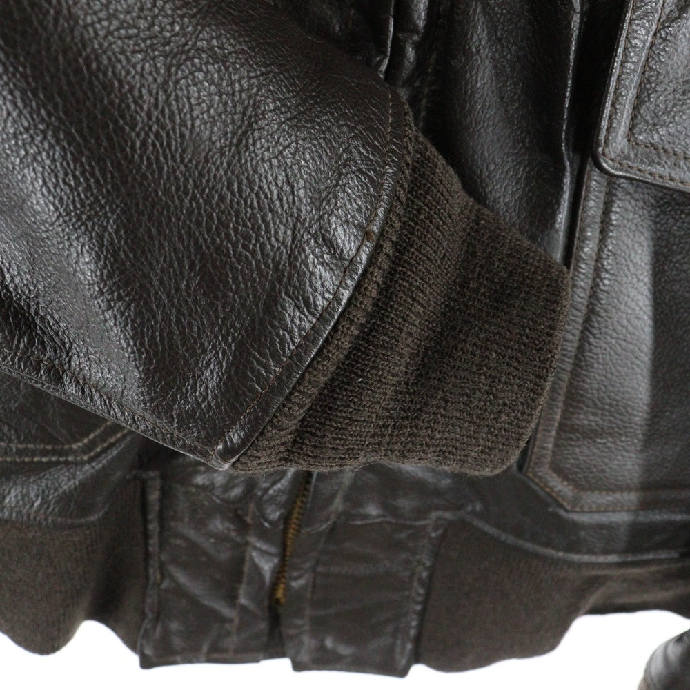 NO BRAND(ノーブランド) 90S US NAVY TYPE G-1 レザージャケット ブラウン