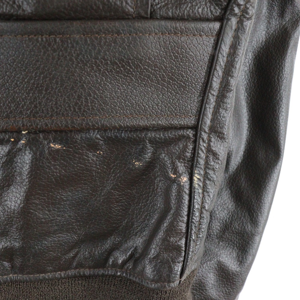 NO BRAND(ノーブランド) 90S US NAVY TYPE G-1 レザージャケット ブラウン