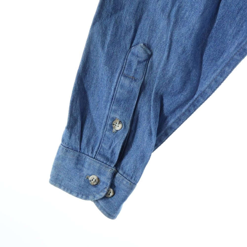 NO BRAND(ノーブランド) Prentiss(プレンティス)80S 襟コーデュロイ 長袖デニムシャツ インディゴ