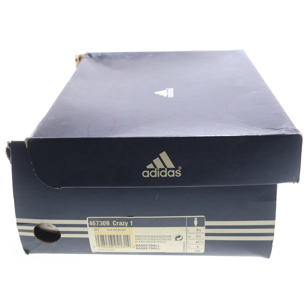 adidas(アディダス) 【鑑賞用 2006年製】 CRAZY 1 KOBE LAKERS HOME クレイジー コービー レイカーズ ホーム ミッドカットスニーカー ホワイト/イエロー US8/26cm 467309