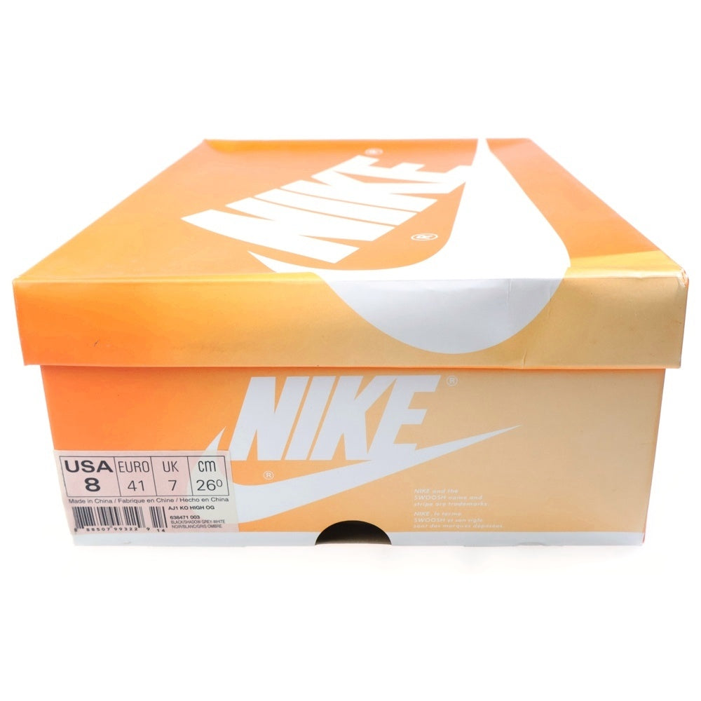 NIKE(ナイキ) 【観賞用 2015年製】 AIR JORDAN 1 KO HIGH OG SHADOW エアジョーダン 1 ノックアウト シャドウ ハイカットスニーカー ブラック/グレー US8/26cm 638471-003