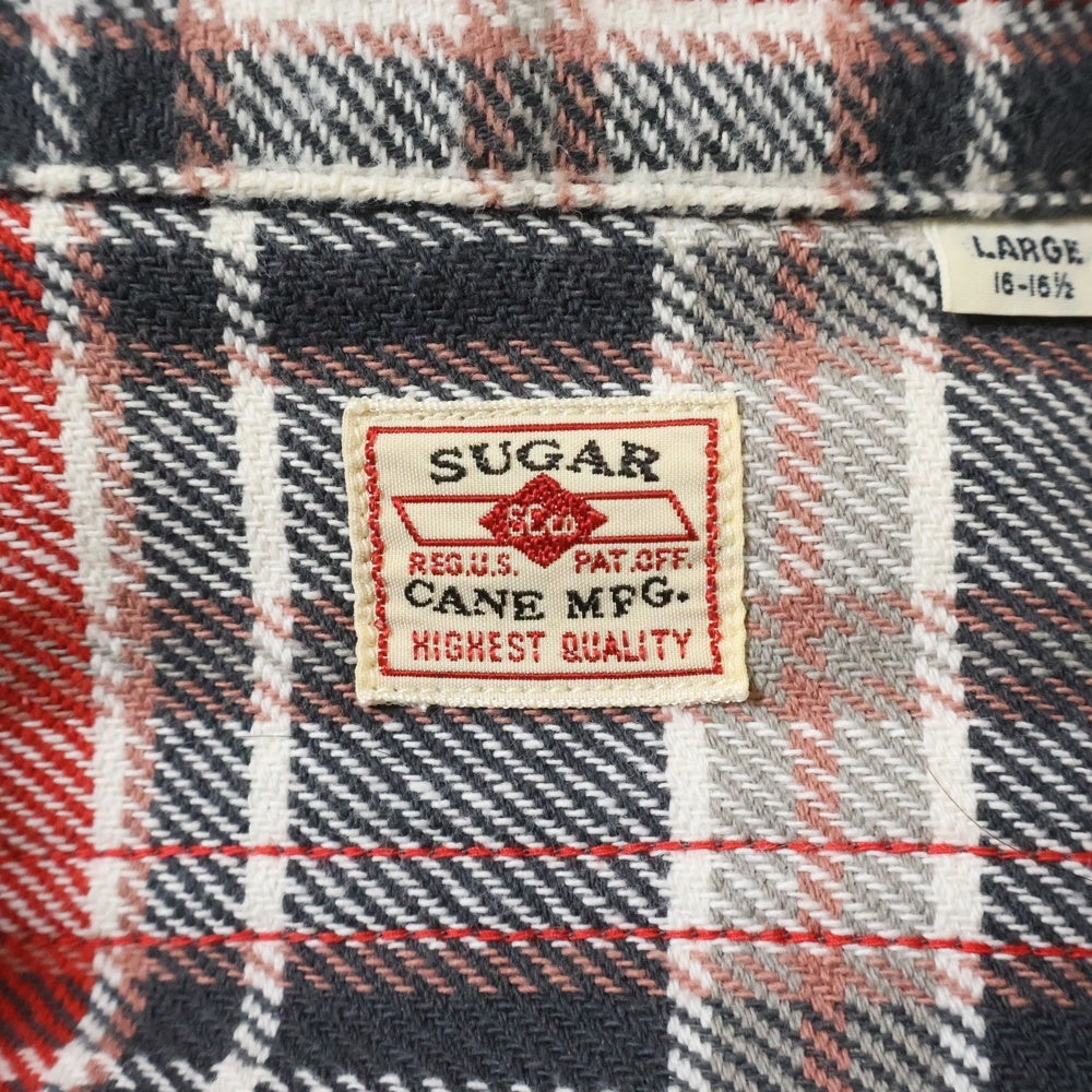 SUGAR CANE(シュガーケーン) コットン ロングスリーブ チェックシャツ レッド/ネイビー/ホワイト SC26717