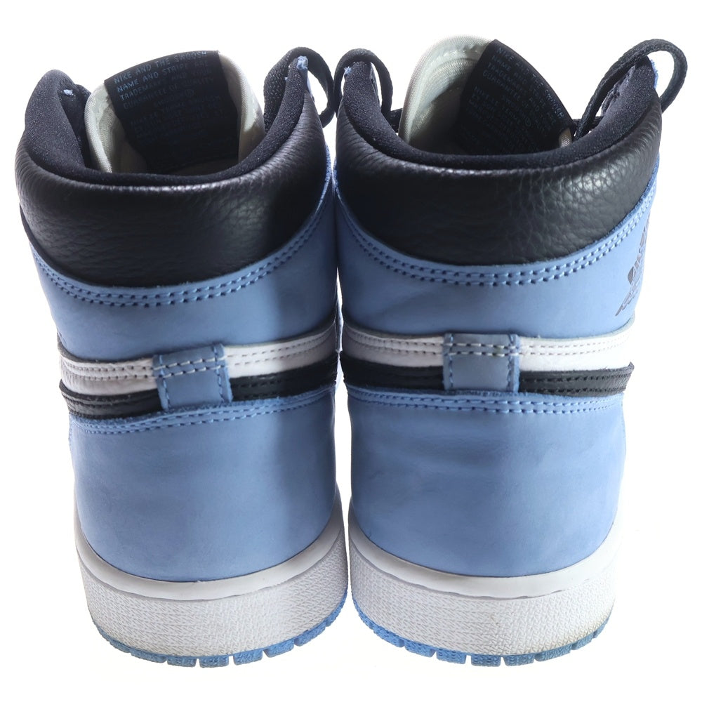 NIKE(ナイキ) AIR JORDAN 1 RETRO HIGH OG UNIVERCITY BLUE エアジョーダン1 ユニバーシティーブルー ハイカットスニーカー ブルー/ホワイト US9/27cm 555088-134