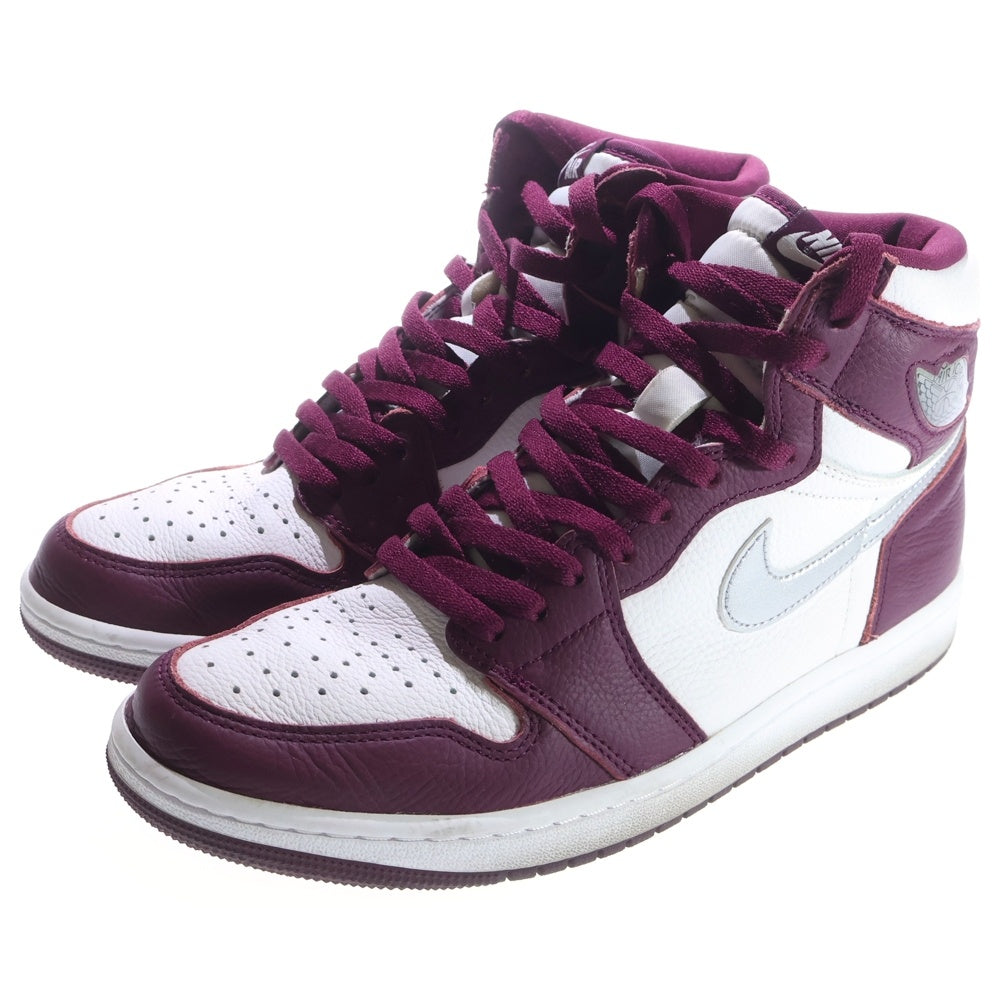 NIKE(ナイキ) AIR JORDAN 1 HIGH OG BORDEAUX エアジョーダン1 ハイカットスニーカー ボルドー US9/27.0cm パープル 555088-611