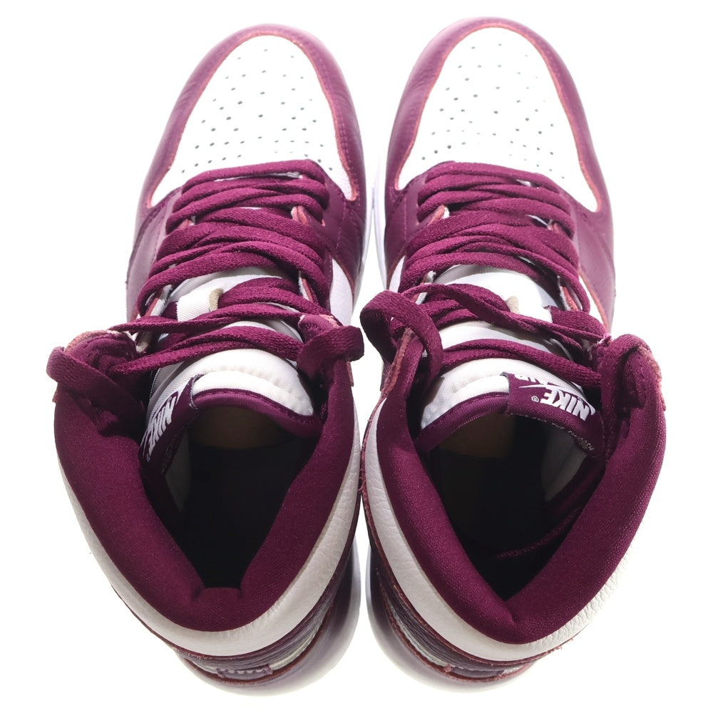 NIKE(ナイキ) AIR JORDAN 1 HIGH OG BORDEAUX エアジョーダン1 ハイカットスニーカー ボルドー US9/27.0cm パープル 555088-611