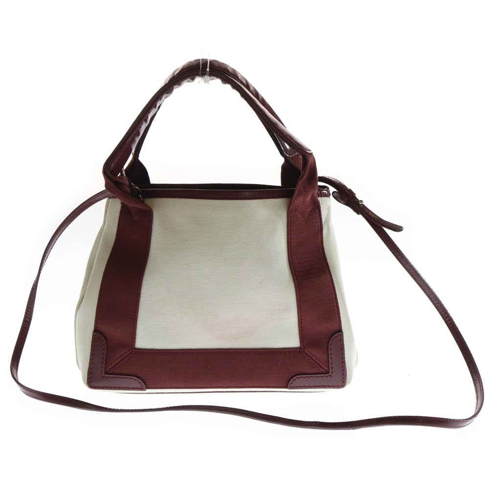 BALENCIAGA(バレンシアガ) ネイビーカバス 2WAY キャンバスハンドバッグ ショルダーバッグ アイボリー 390346 レディース