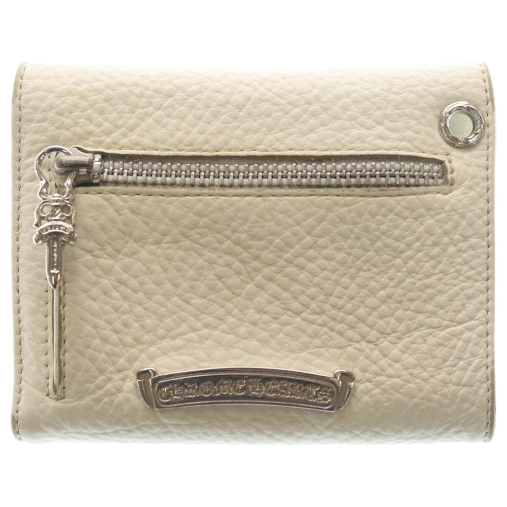 CHROME HEARTS(クロムハーツ) WAVE MINI ウェーブミニ レザーウォレット 財布 ホワイト BCA373