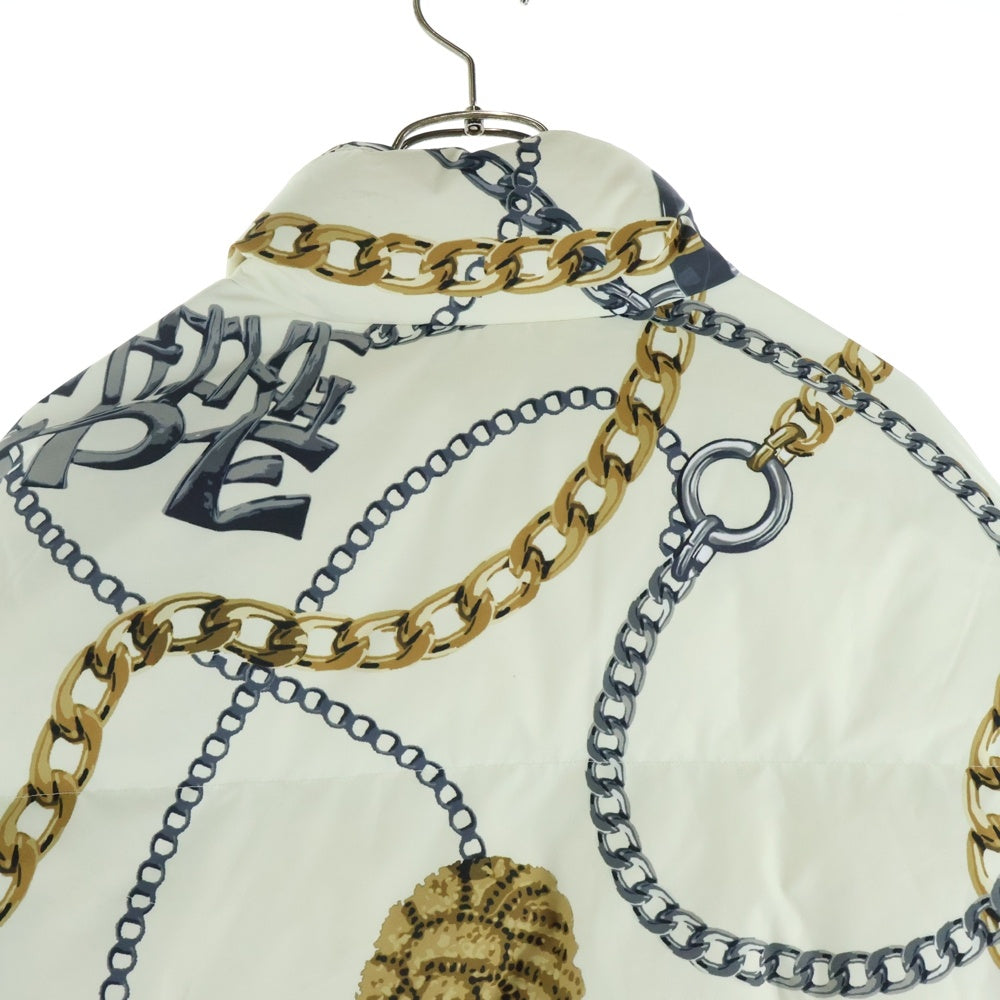 A BATHING APE(アベイシングエイプ) JEWELS SHARK ジュエル シャーク 総柄 ジップアップ ダウンジャケット ベージュ 001DNJ801002M