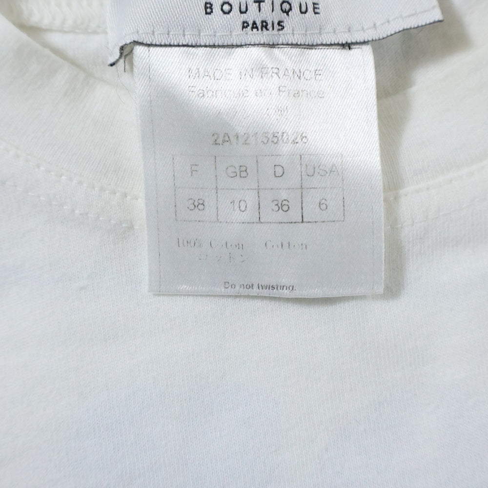 Christian Dior(クリスチャンディオール) フロントロゴデザイン クルーネック カットソー 半袖Tシャツ レディース ホワイト 2A12155026