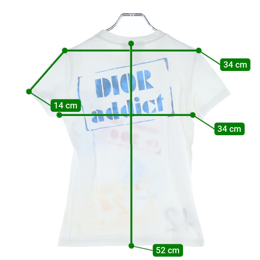 Christian Dior(クリスチャンディオール) フロントロゴデザイン クルーネック カットソー 半袖Tシャツ レディース ホワイト 2A12155026