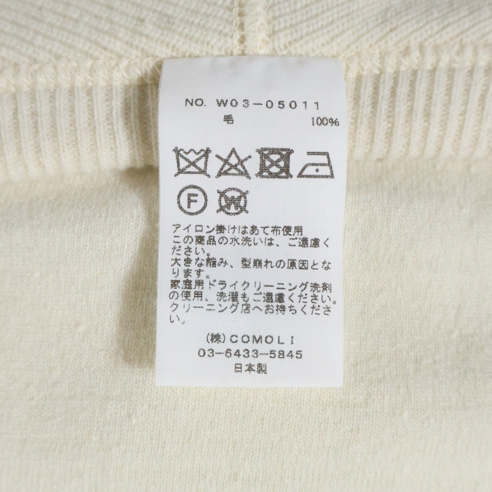 COMOLI(コモリ) 22AW ウール ロングスリーブ フットボールTシャツ カットソー アイボリー W03-05011