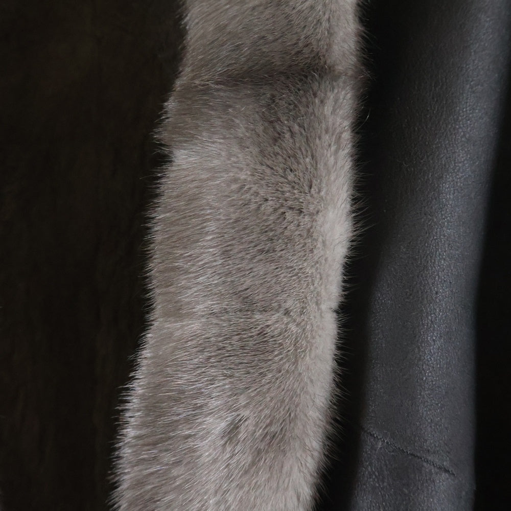 CHROME HEARTS(クロムハーツ) ×Rick Owens Fleur de Lis Fur Jacket×リック オウエンス コラボ ミンクファー ハート ジャケット レディース グレー