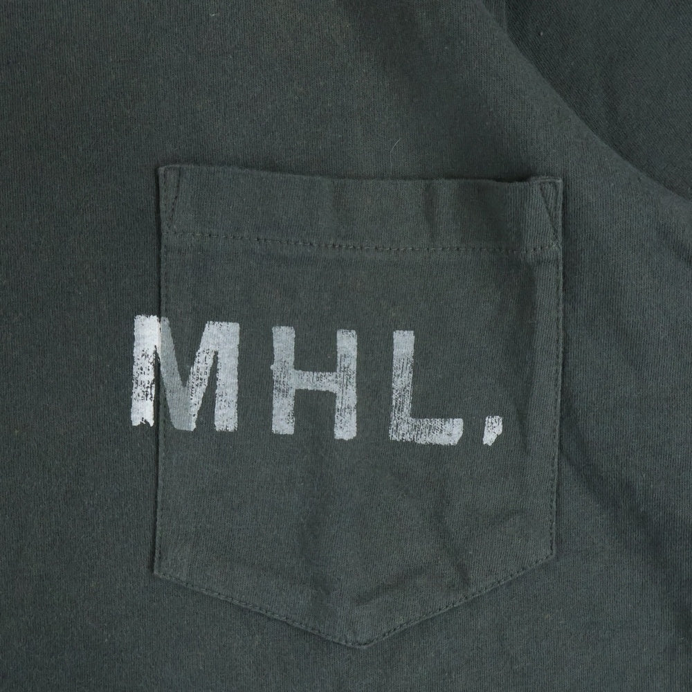 MARGARET HOWELL(マーガレットハウエル) 胸ポケットプリント半袖Tシャツ カットソー カーキ レディース