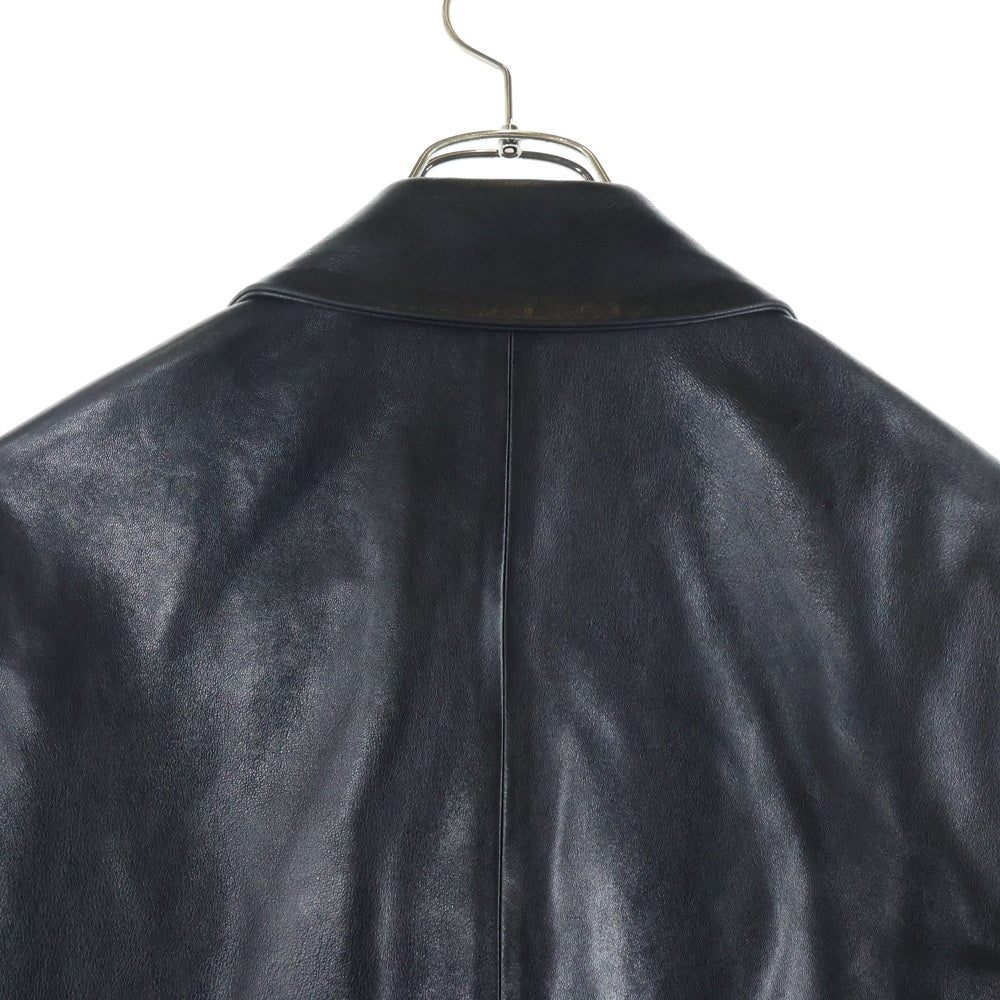 ACNE STUDIOS Bla Konst(アクネストゥディオズ ブロコンスト) オスカー マルチポケット シープスキン ジップアップ ダブルブレスト ライダースジャケット レザージャケット ブラック OSCAR PAW14