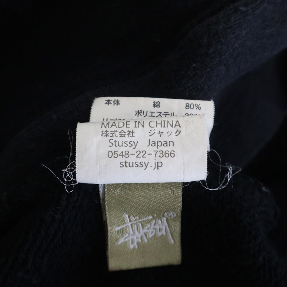 STUSSY(ステューシー) 1980 フロントロゴデザイン プルオーバー フーデッド スウェット パーカー ブラック