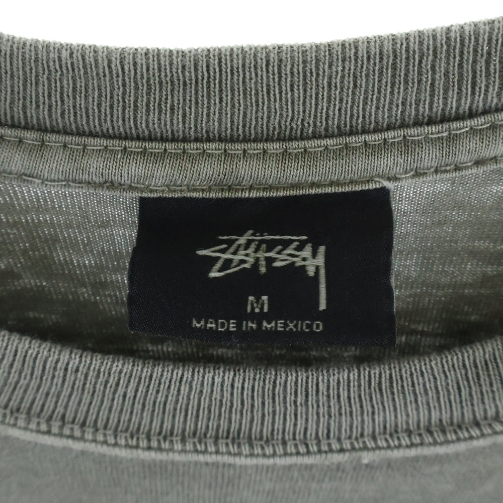 STUSSY(ステューシー) 8BALL エイトボール ロゴデザイン クルーネック カットソー 半袖Tシャツ カーキ