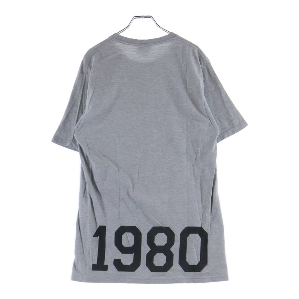 STUSSY(ステューシー) フロントロゴデザイン クルーネック カットソー 半袖Tシャツ グレー