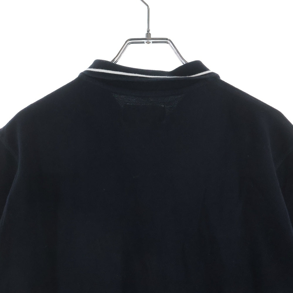 STUSSY(ステューシー) 胸エンブロイダリーデザイン アームロゴデザイン 半袖ポロシャツ ブラック