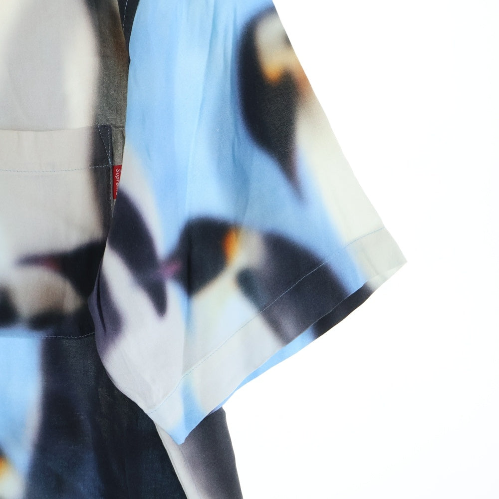 SUPREME(シュプリーム) 20AW Penguins Rayon Shirt ペンギン総柄 レーヨン開襟半袖シャツ ブルー