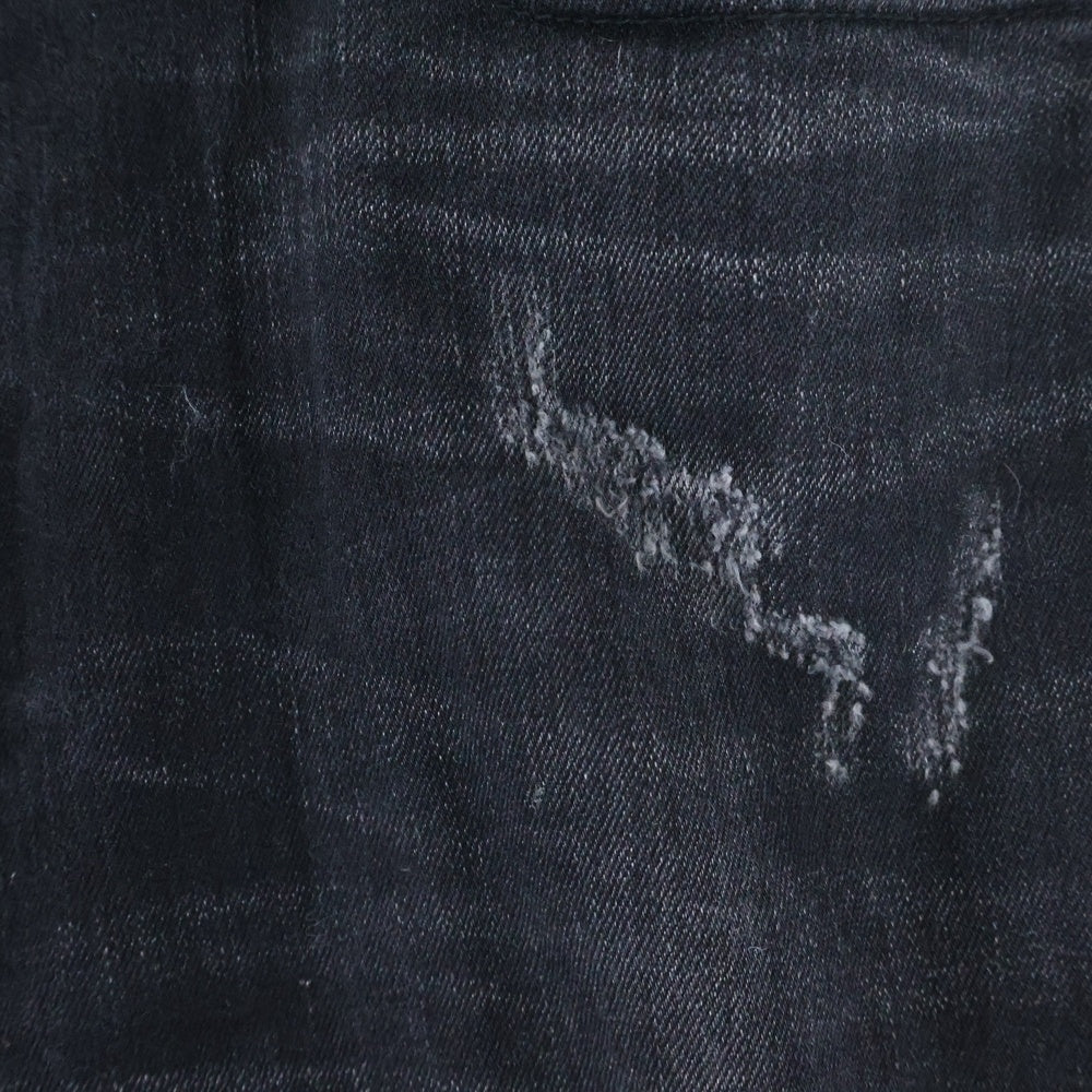 RESOUND CLOTHING(リサウンドクロージング) LOAD DENIM ロードデニム クラッシュ加工 スキニーデニムパンツ ブラック SSK-004