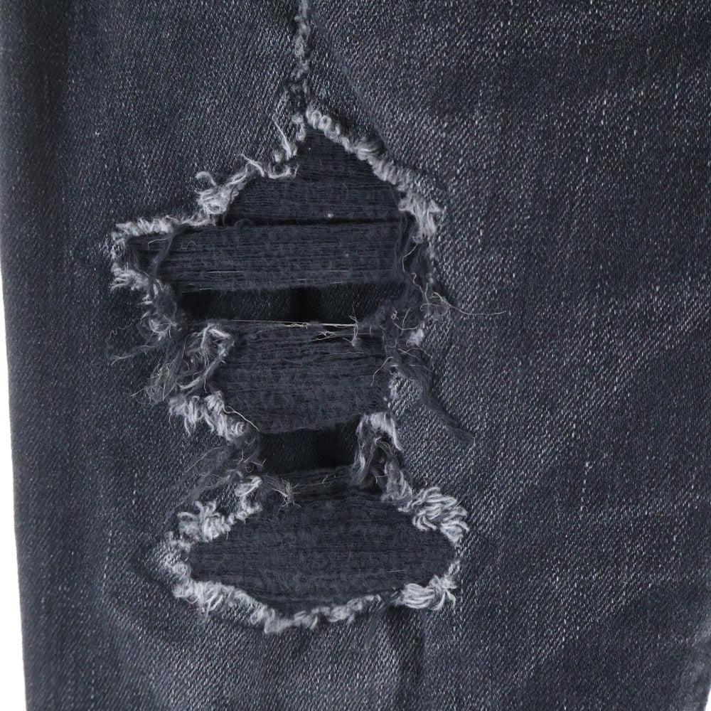RESOUND CLOTHING(リサウンドクロージング) LOAD DENIM ロードデニム クラッシュ加工 スキニーデニムパンツ ブラック SSK-004