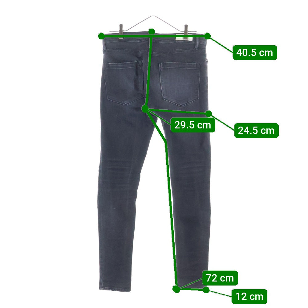 RESOUND CLOTHING(リサウンドクロージング) LOAD DENIM ロードデニム クラッシュ加工 スキニーデニムパンツ ブラック SSK-004