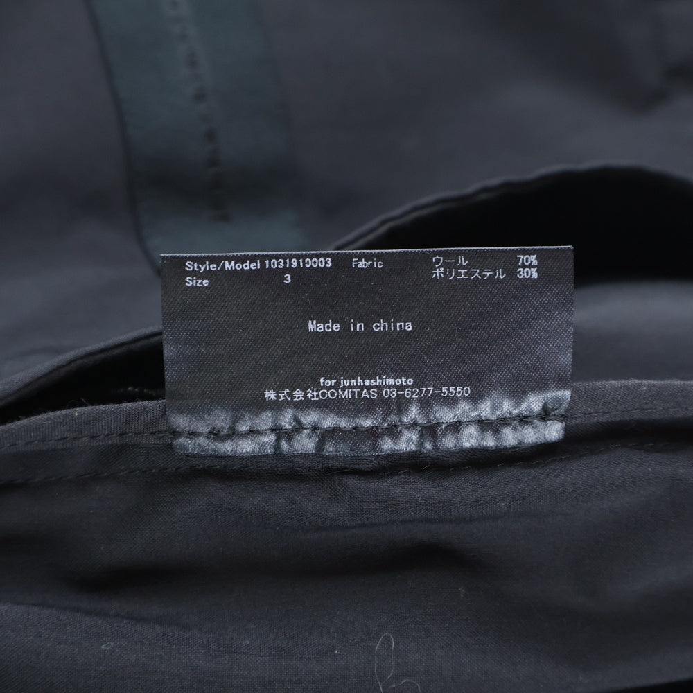 jun hashimoto(ジュンハシモト) LIGHT 2B JACKET ウール混 ライト テーラードジャケット ブラック 1031910003