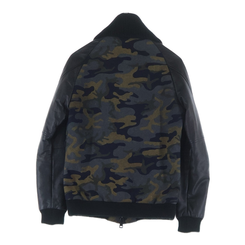 1 PIU 1 UGUALE 3(ウノピゥウノウグァーレトレ) DONKEY ZIP STADIUM ドンキージップ スタジアムジャケット ブルゾン 迷彩 カモ ブラック MRB001