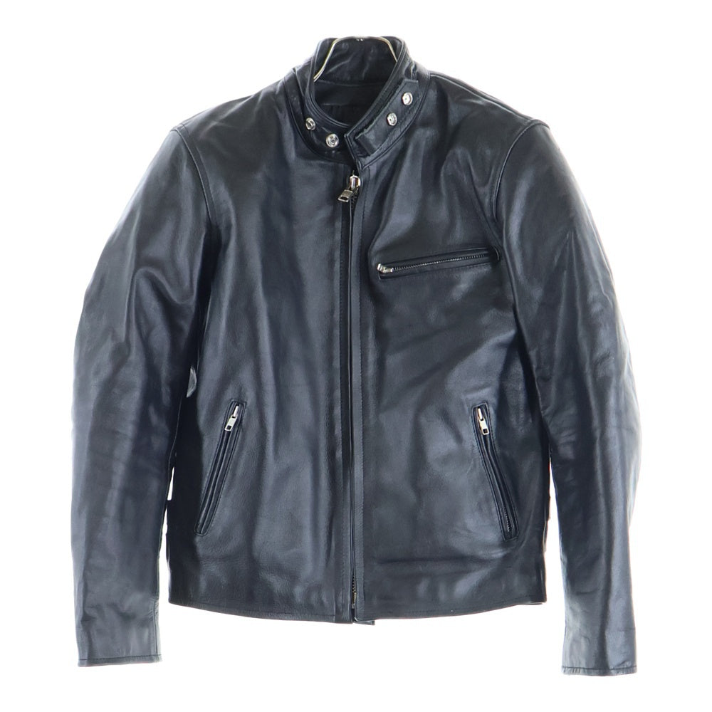 HORN WORKS(ホーンワークス) ネックストラップ シングル ライダース バッファロー レザージャケット ブラック