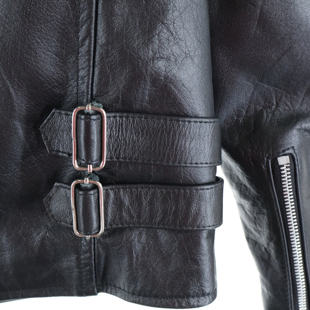 HORN WORKS(ホーンワークス) ネックストラップ シングル ライダース バッファロー レザージャケット ブラック