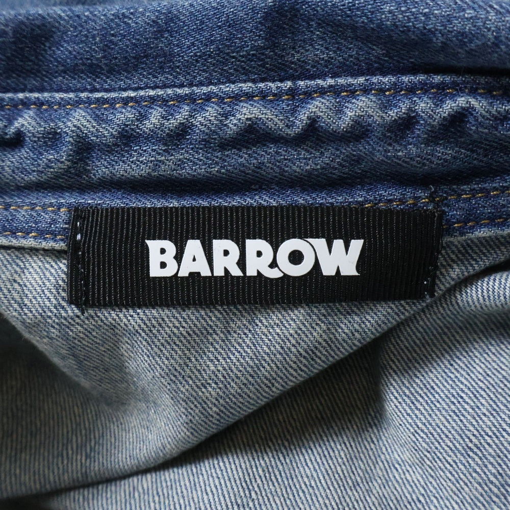BARROW(バロウ) DENIM SHIRT ペイントデザイン 1ポケット 長袖デニムシャツ インディゴ F3BWUASI039