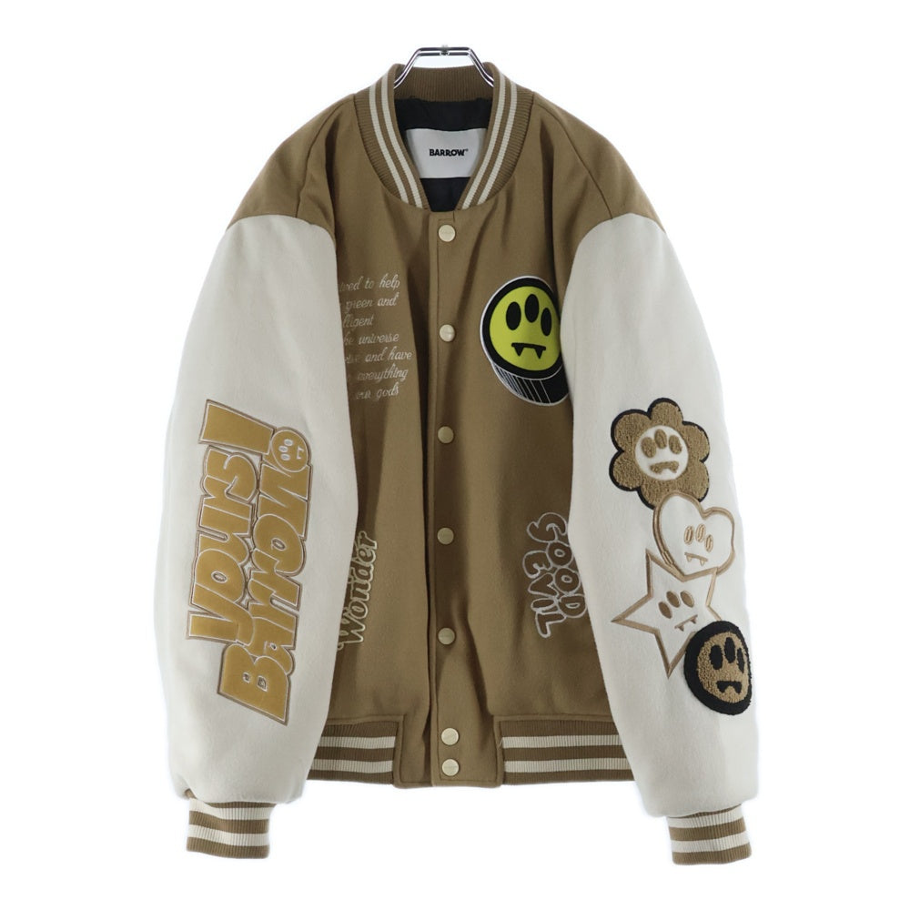 BARROW(バロウ) パッチデザイン スタジアム バーシティジャケット スタジャン ブラウン F3BWUABO020