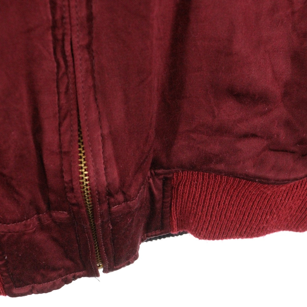 HOUSTON(ヒューストン) ブルドック刺繍 レーヨン混 リバーシブルジャケット スカジャン ブラック/レッド 5988