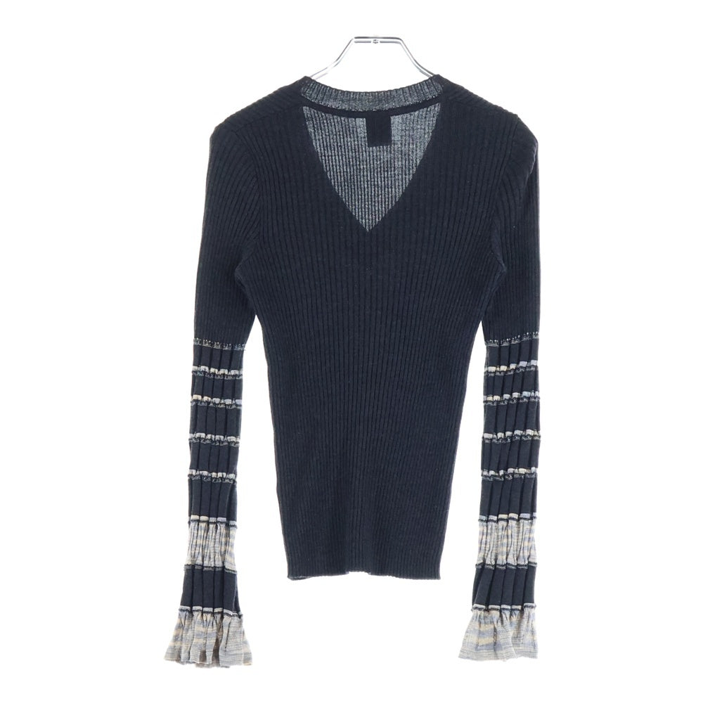 MISSONI(ミッソーニ) アーム切り替えVネックニットセーター ブラック レディース
