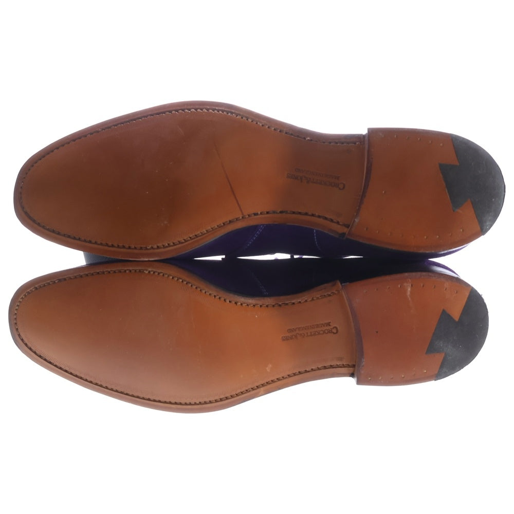 Crockett&Jones(クロケットアンドジョーンズ) スウェードレザー レースアップ チャッカブーツ パープル 8489