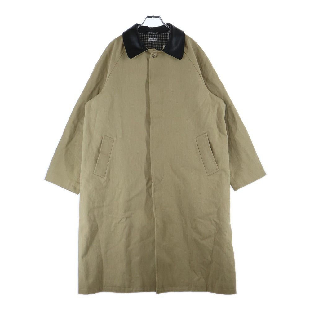 Jieda(ジエダ) LEATHER COLLAR FADE OVER COAT レザー カラー フェード オーバーサイズ コート ベージュ JIE-25W-JK01