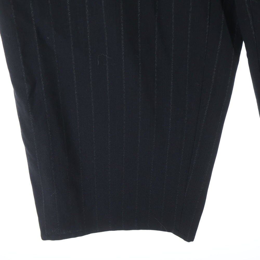 Jieda(ジエダ) 25AW OVER WRAP SLACKS オーバー ラップ ストライプ柄 ジップアップ スラックスパンツ ブラック JIE-25W-PT07