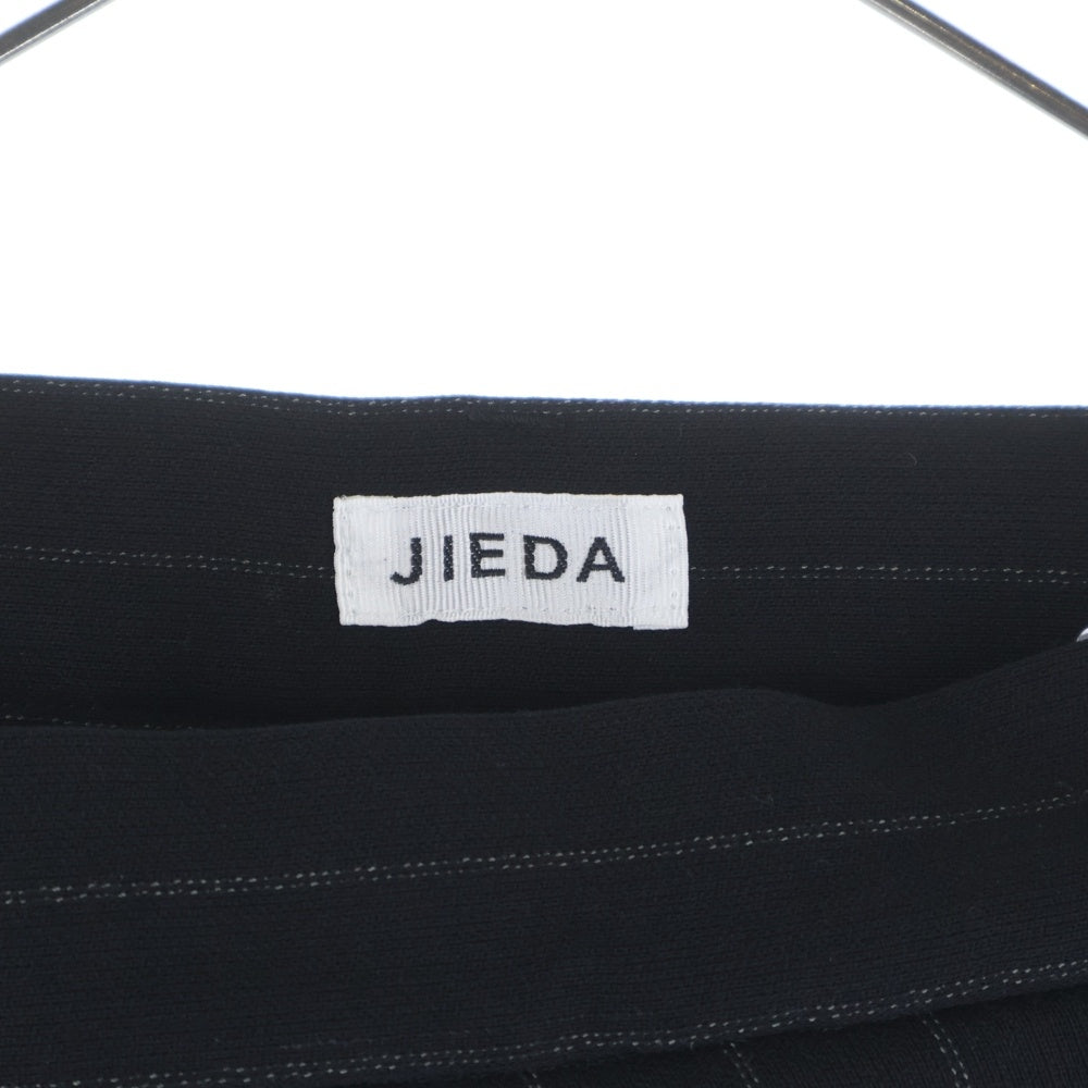 Jieda(ジエダ) 25AW OVER WRAP SLACKS オーバー ラップ ストライプ柄 ジップアップ スラックスパンツ ブラック JIE-25W-PT07