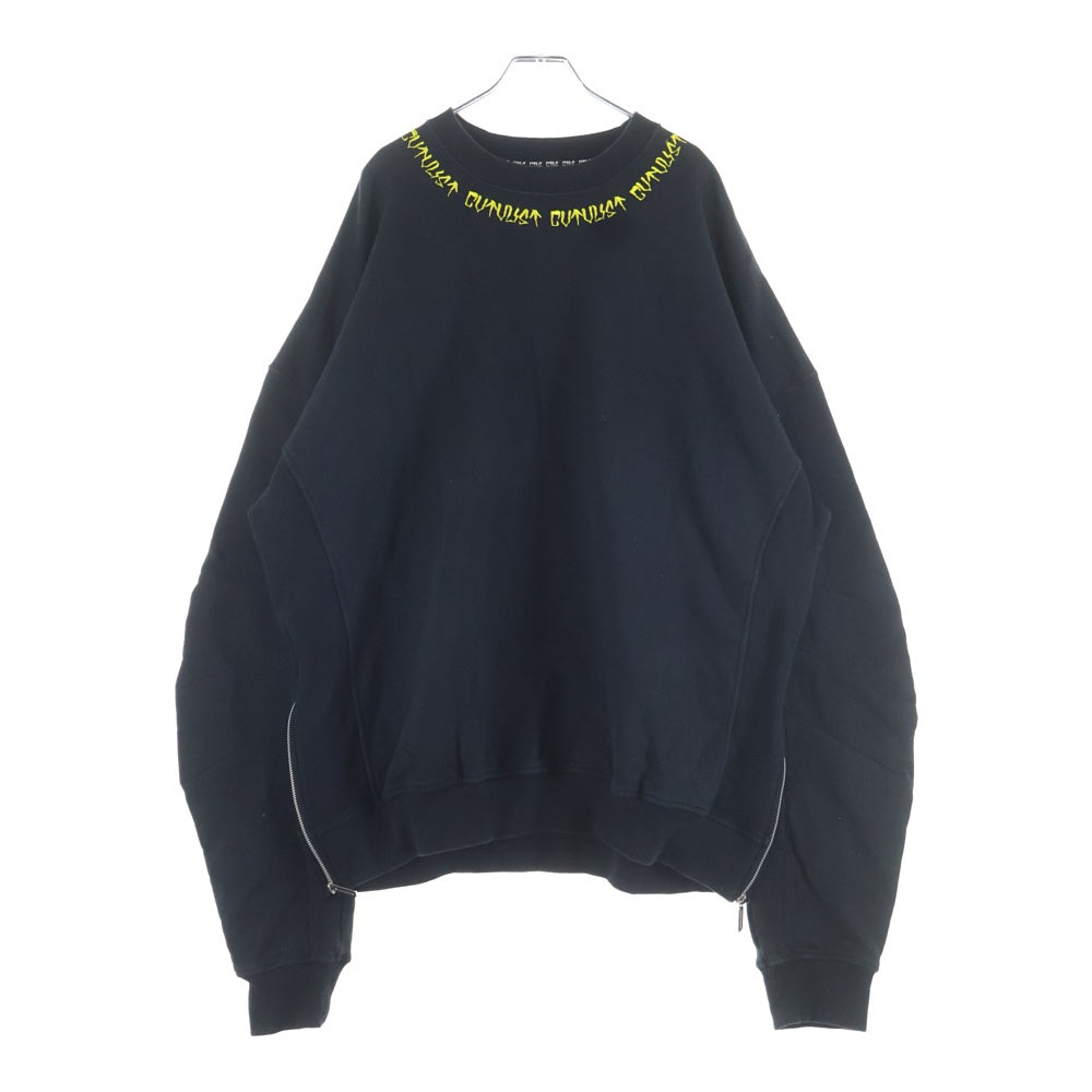 cvtvlist(カタリスト) 23SS USUAL ZIP CREWNECK サイドジップデザイン クルーネック スウェット セーター ブラック 2301020301