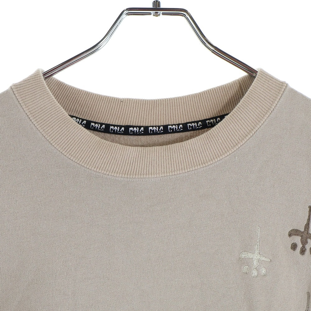 cvtvlist(カタリスト) ROYAL FRASH別注 エンブロイダリーデザイン クルーネック スウェット セーター ベージュ 240103RF01