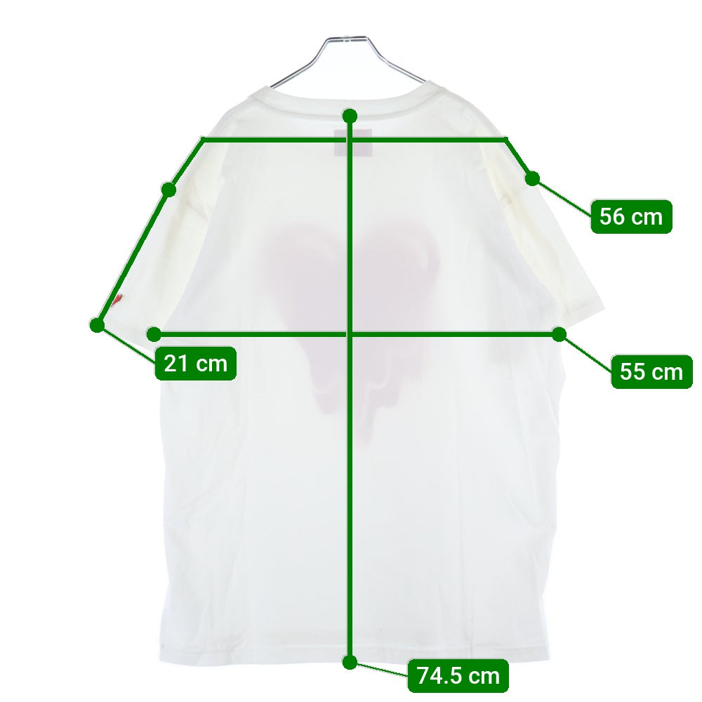 Emotionally Unavailable(エモーショナリー アンアヴェイラブル) EU HEART LOGO TEE ハートロゴデザイン クルーネック カットソー 半袖Tシャツ ホワイト EU-A22-0000-008